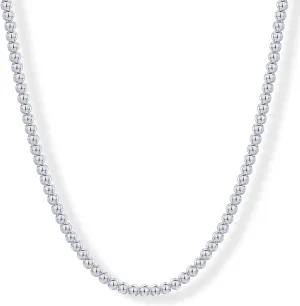 PAVOI 14K Gold Plated Small Bead Ball Chain Necklace for Women - Adjustable Dainty Gold Beaded Necklace - Trendy Choker Chain Layering Jewelry