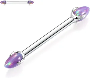 PEAKLINK Nipple Ring Internally Threaded Nipple Barbell 14G Nipple Piercing Jewelry G23 Titanium Nipple Bar Nipple Body Piercing Jewelry for Women 12mm to 16mm