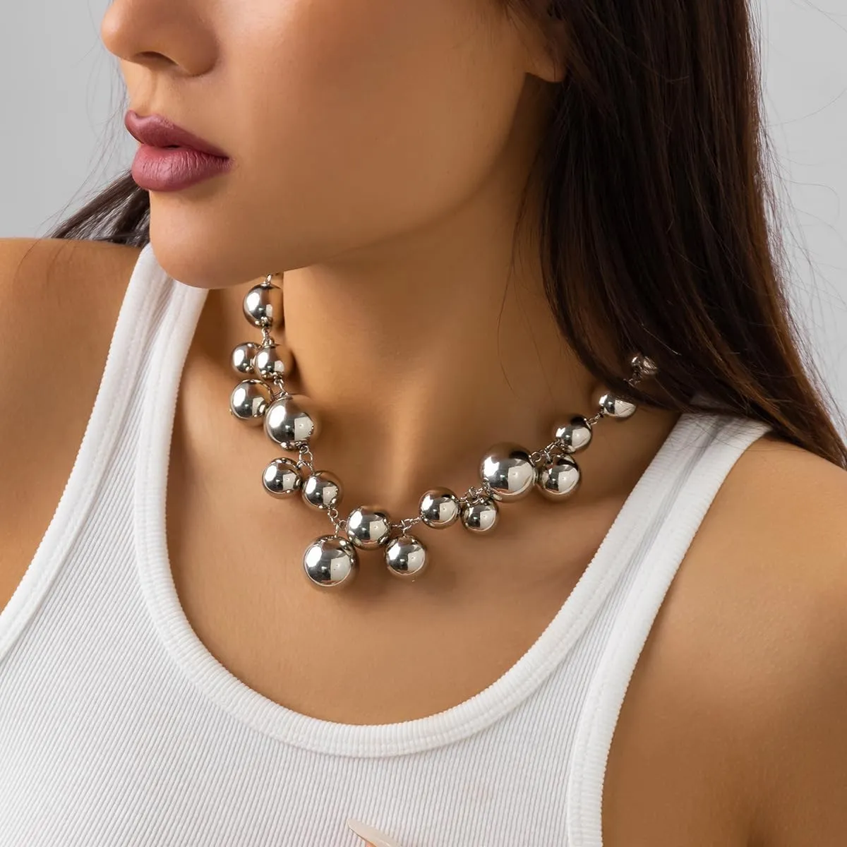 Pearl Necklace for Women Big Chunky Pearl Choker Necklace Exaggerated Large Pearl Necklace Dainty Statement Bride Wedding Jewelry