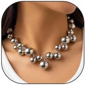Pearl Necklace for Women Big Chunky Pearl Choker Necklace Exaggerated Large Pearl Necklace Dainty Statement Bride Wedding Jewelry
