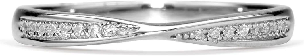 PERIMADE Moissanite Mobius Infinity Ring Platinum Plated Twist Mobius Couple Band for Women Men, 925 Sterling Silver Hypoallergenic Promise Band Ring Wedding Anniversary Jewelry Gift for Her Him