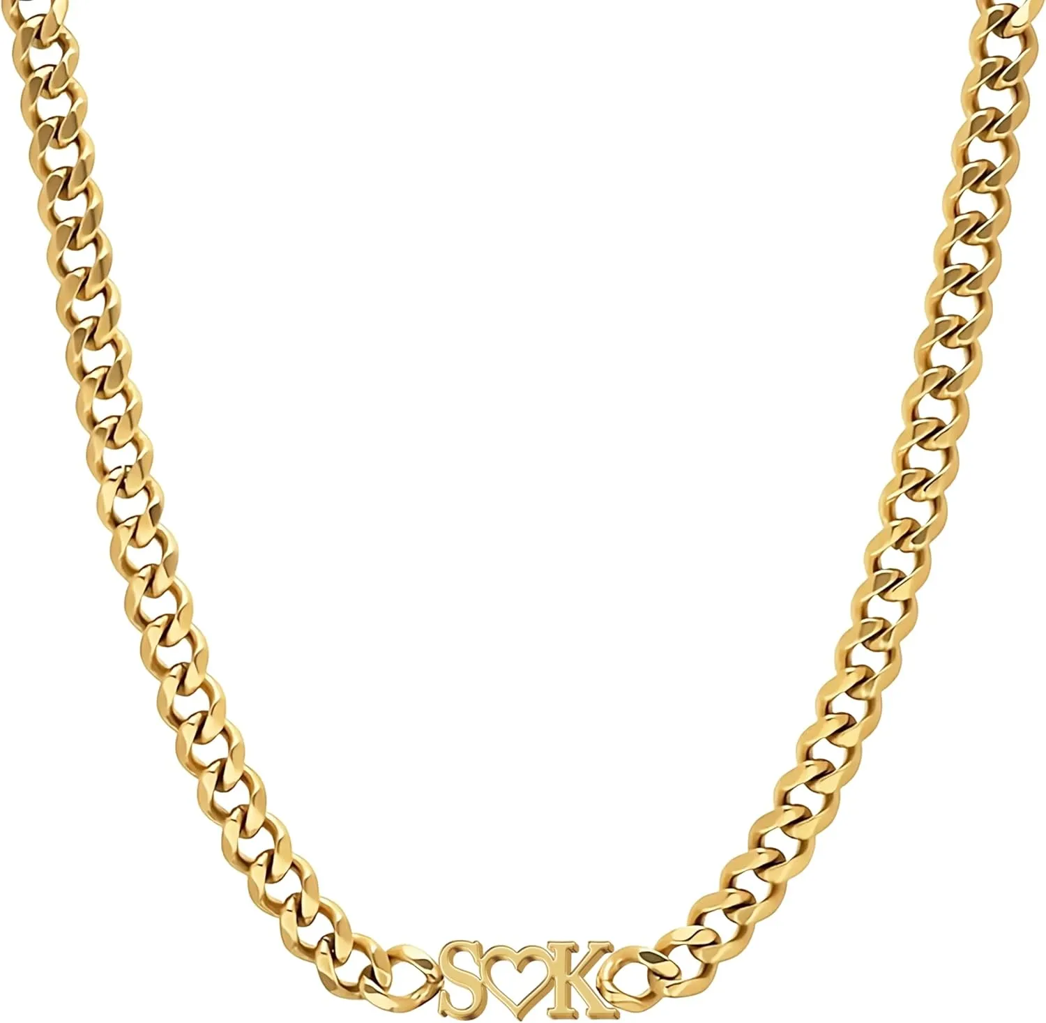 Personalized Initial Choker Necklace - 316 Stainless Steel, Hypoallergenic, Water Resistant, Never Tarnish