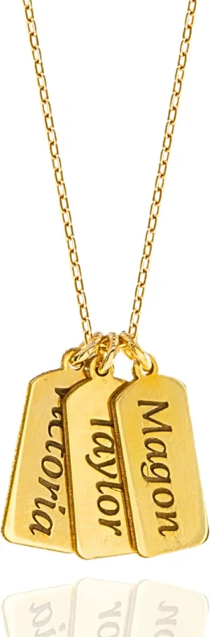 Personalized Tag Name Necklace for Mom, Custom Kids Names, Mom of 3 925 Sterling Silver Pendant, Family Necklace for Women, Gift for Her, Mothers Day Gift, Grandma, Birthday Gifts