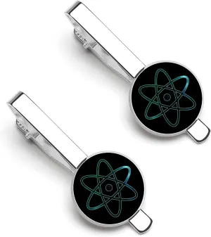 Physical Atom Stars Sky Spaces 1 Pair Tie Clips Necktie Bar Pinch Clip for Wedding Business