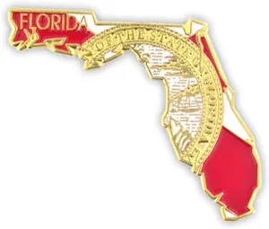 PinMart State Shape Flag Lapel Pin