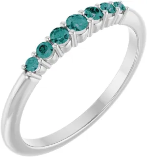 Platinum Alexandrite Stackable Fashion Ring Fine Jewelry For Women Gifts For Her, Size 7