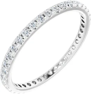 Platinum French Set Diamond Bridal Wedding Engagement Anniversary Eternity Band Ring Fine Jewelry For Women Gifts For Her (1/2 cttw), Size 8