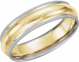 Platinum or 14k Gold 6mm Comfort Fit Milgrain Bridal Wedding Band Ring Fine Jewelry for Women Gifts for Her