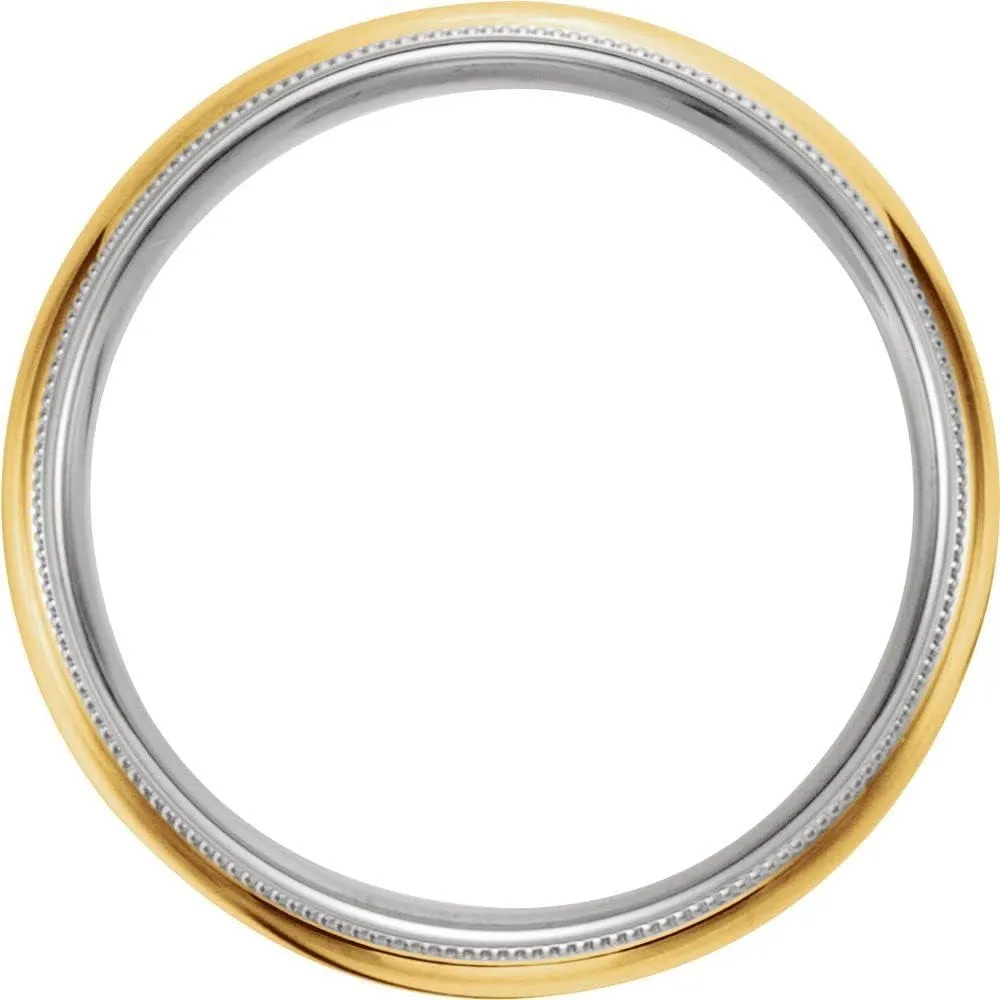 Platinum or 14k Gold 6mm Comfort Fit Milgrain Bridal Wedding Band Ring Fine Jewelry for Women Gifts for Her