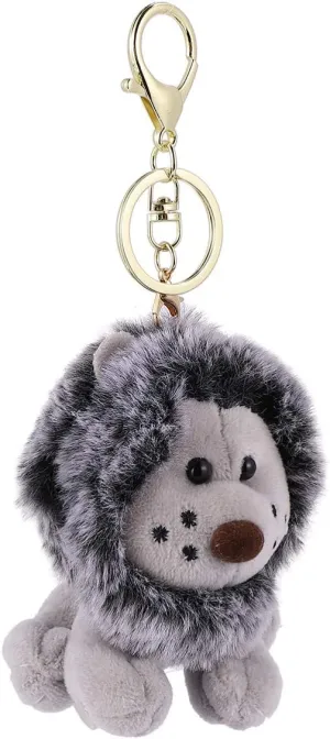 Plush Lion Shape Keychain Cartoon Key Ring Lovely Key Pendant Bag Decoration