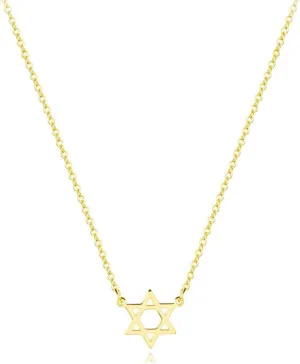 POYAMUSE Star of David Necklace for Women - Elegant Stainless Steel 18K Gold Plated Star Necklace, Dainty Jewish Jewelry Gift for Women