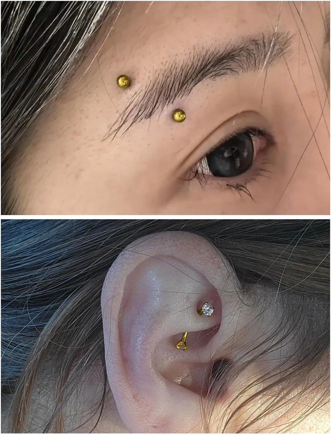 Prjndjw Eyebrow Piercing Jewelry Surgical Steel Curved Barbell Tiny Eyebrow Ring Vertical Labret Lip Jewelry Ear Rook Navel Small Belly Button Ring for Women Men 20g 16g 6mm/8mm/10mm/12mm