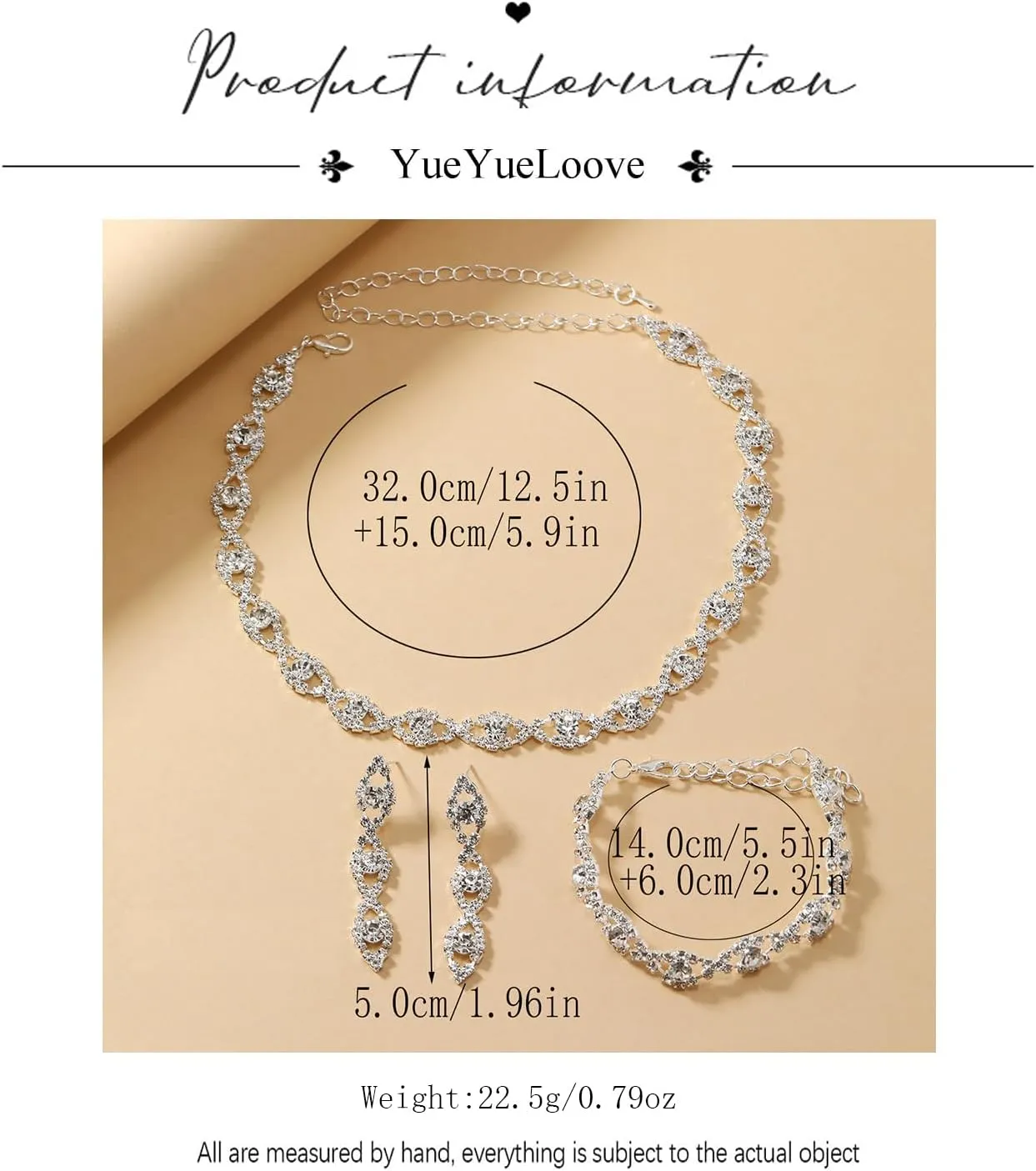 Prom Jewelry Sets Silver Bride Jewelry Set for Wedding Bridesmaid Accessories Necklace Earrings Bracelet Set Elegant Crystal Wedding Prom Jewelry for Women