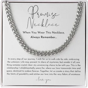Promise Necklace for Him - Cuban Chain with Promise Gift Option, Perfect Boyfriend Birthday Gift