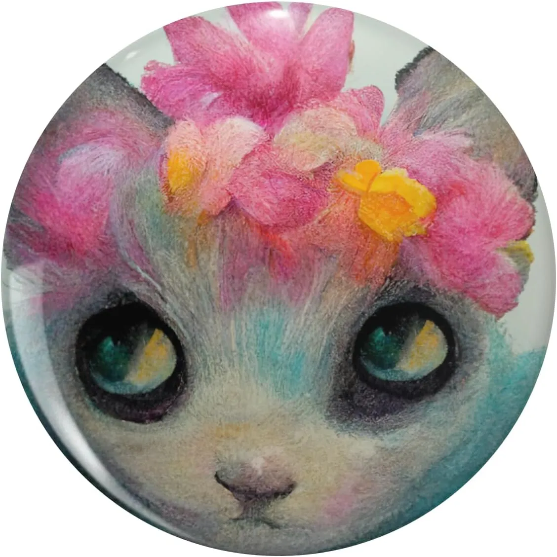 Punk Kitten Watercolor Cat Colorful Cat Square Design Lapel Pin Cute Brooch Pins Badges