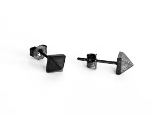 Pyramid Stud Earrings in Oxidized Sterling Silver Handcrafted In USA Nickel Free Lead Free Hypoallergenic For Men and Women Ship within 24 hours