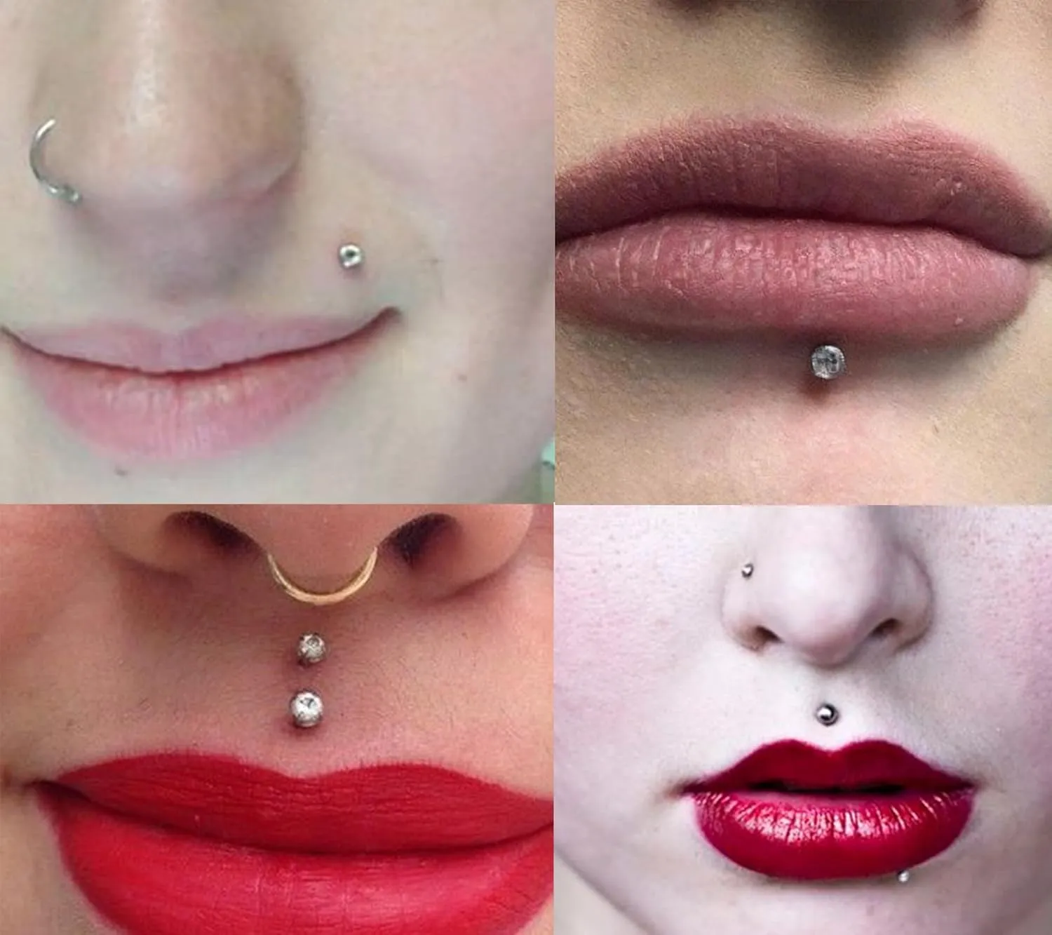 QWALIT 16G Clear Lip Rings Studs Plastic Medusa Labret Piercing Jewelry Push in Cartilage Earring Tragus Earrings Threadless Helix Piercing Jewelry Helix Earrings 6mm 8mm 10mm