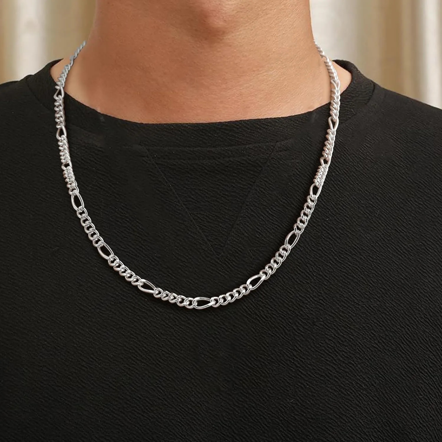RANKEEF      for Men  / Diamond-Cut Figaro Link Chain //  Length