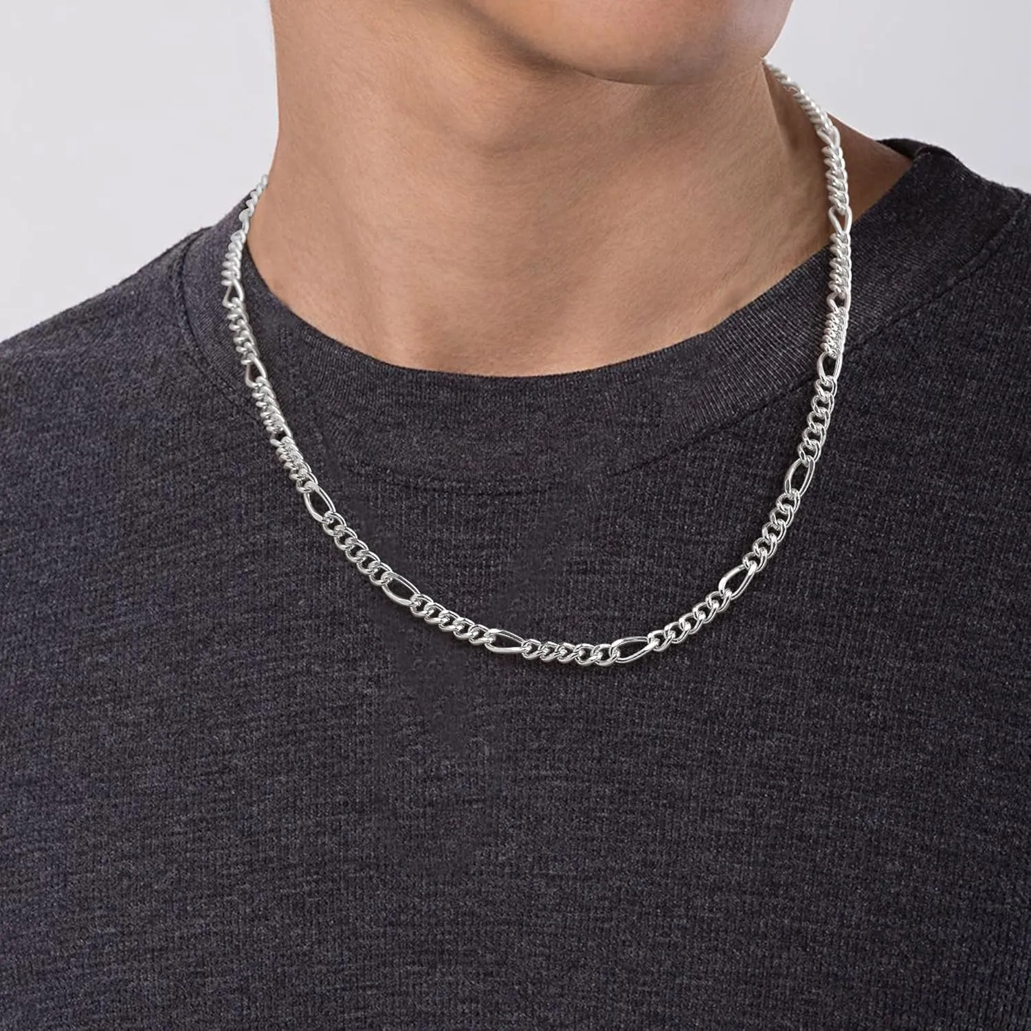 RANKEEF      for Men  / Diamond-Cut Figaro Link Chain //  Length