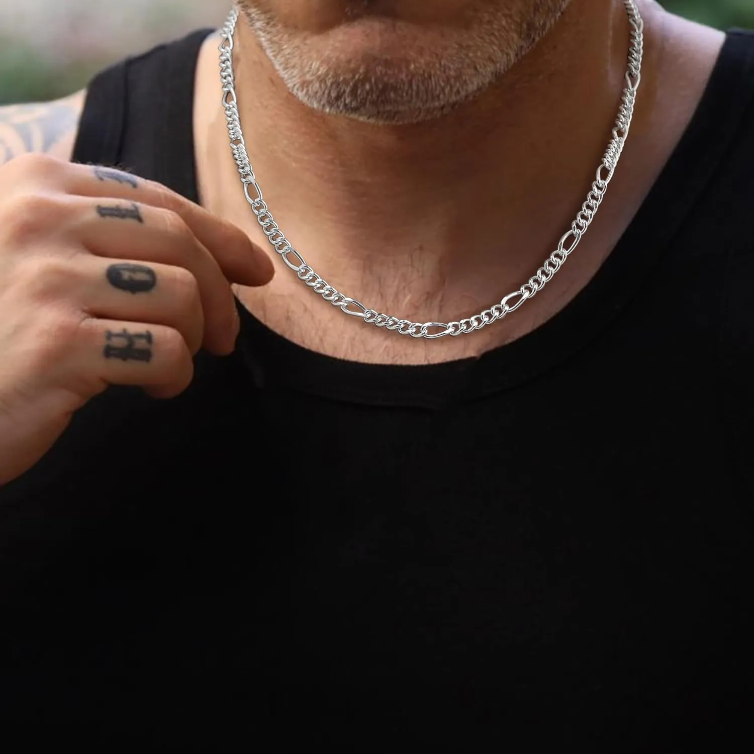 RANKEEF      for Men  / Diamond-Cut Figaro Link Chain //  Length