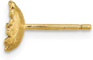 Real 14k Yellow Gold Pearl Studs Earrings Finding