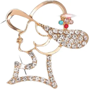 Rhinestone Brooch Pin Abstract Colorful Crystal Avatar Brooch Funny Lady Face Lapel Pin Wedding Bridal Bouquet Corsage Brooch Jewelry for Women Girls