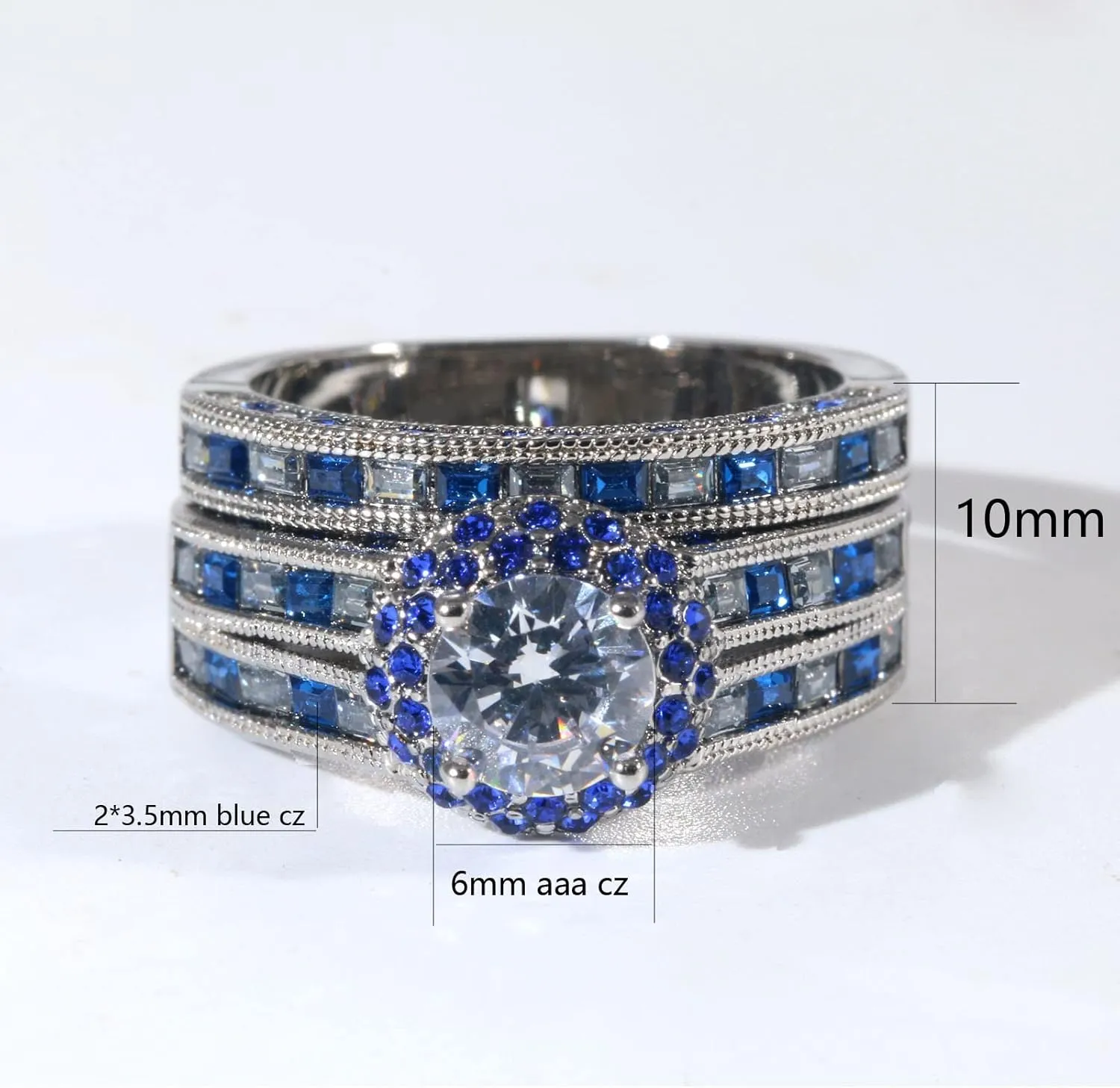 ringheart His Her Ring Couple Rings Matching Ring 1ct AAA CZ Womens Wedding Ring Sets for Him and Her Wedding Bands
