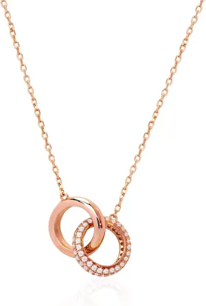 S925 Sterling Silver Necklace for Women Cubic Zirconia Pendant White/Rose Gold Plated Necklace Gifts for Women