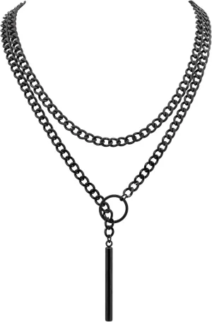 Sacina Black Lariat Chunky Chain Y Necklace, Gothic Emo Punk Grunge Necklace, Goth Jewelry, Christmas Jewelry Gift for Women