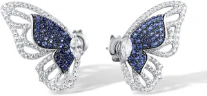 Santuzza Sterling Silver Butterfly Earrings for Women