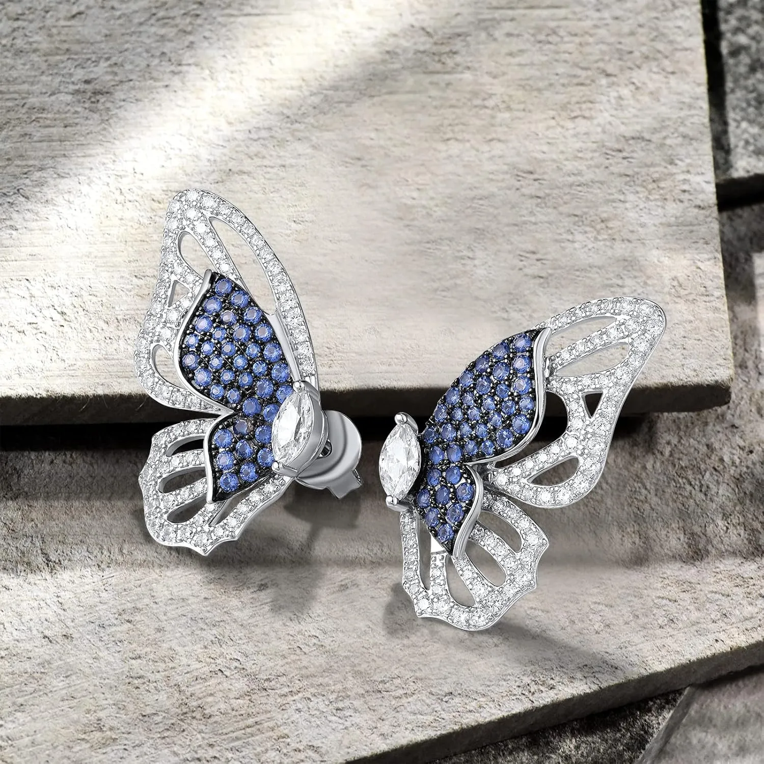 Santuzza Sterling Silver Butterfly Earrings for Women