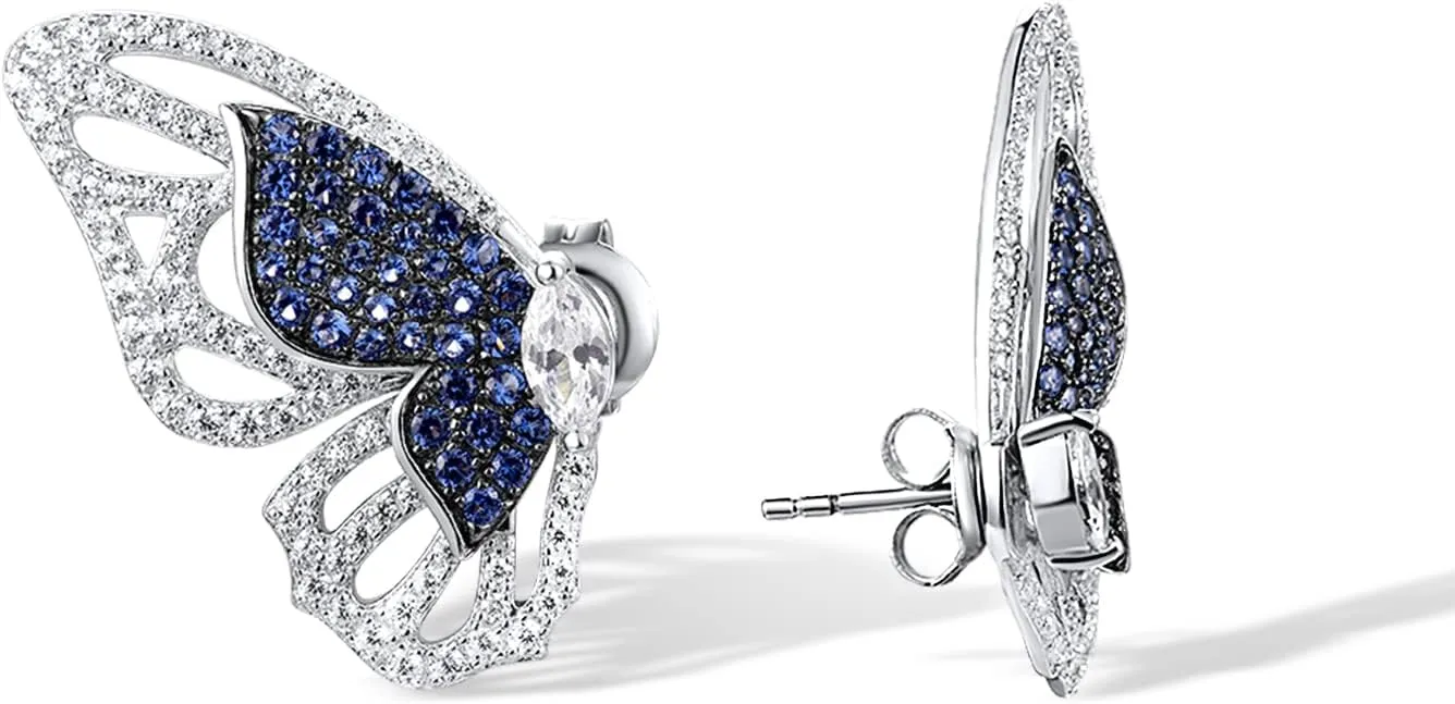 Santuzza Sterling Silver Butterfly Earrings for Women