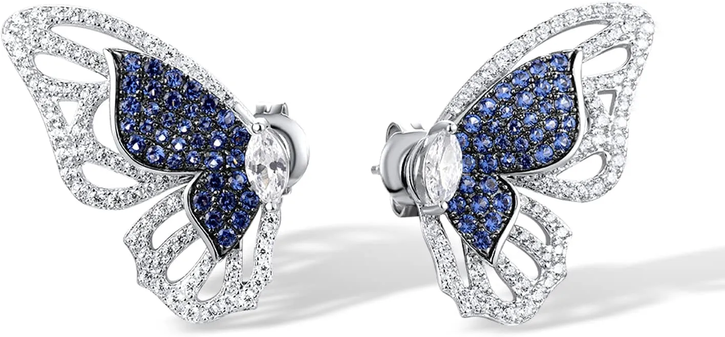 Santuzza Sterling Silver Butterfly Earrings for Women