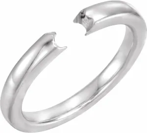 Semi-Polished Platinum Comfort-Fit Open Shank For 5.2mm Round Shape 4-Prong Solstice Solitaire Setting Finding Fine Jewelry For Women Gifts For Her (Mounting Only, Not All Stones Included)