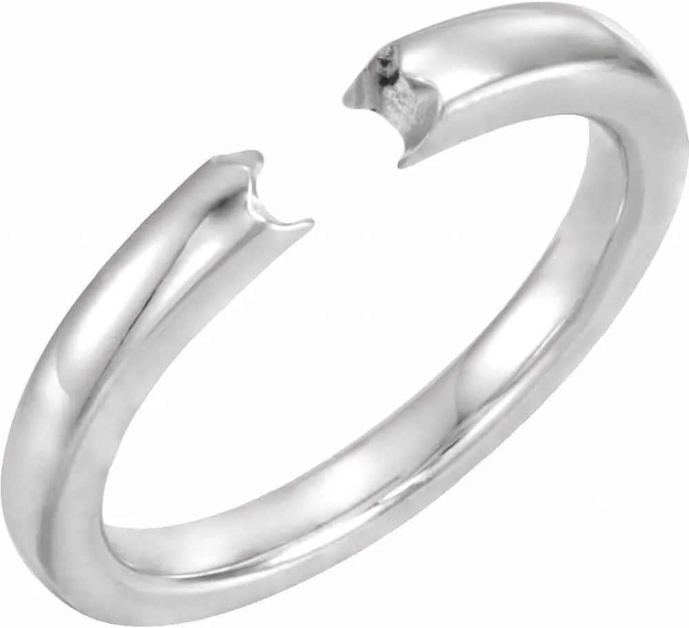 Semi-Polished Platinum Comfort-Fit Open Shank For 5.2mm Round Shape 4-Prong Solstice Solitaire Setting Finding Fine Jewelry For Women Gifts For Her (Mounting Only, Not All Stones Included)