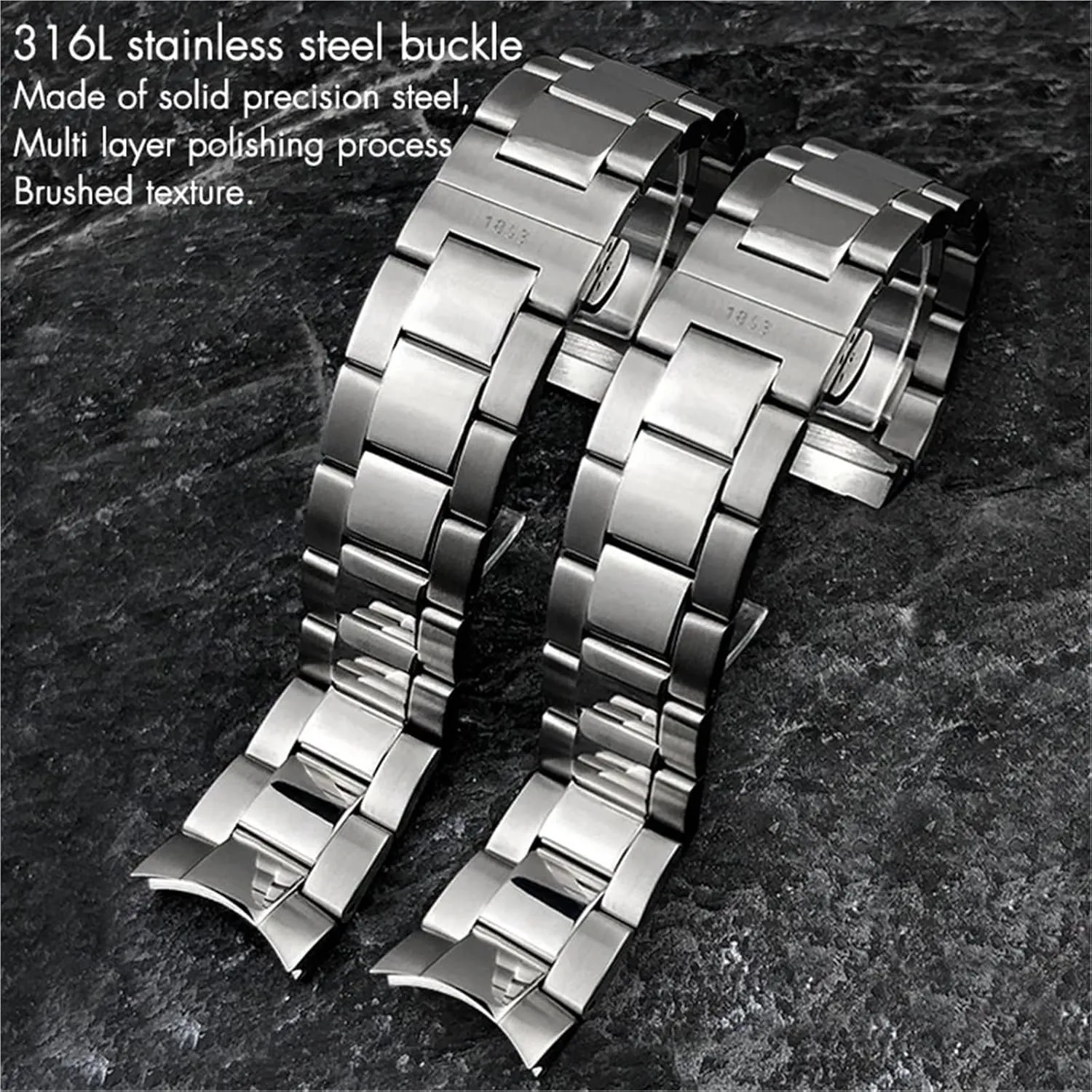 SERDAS Stainless Steel Curved End Watchband 22mm For Tissot 1853 V8 Series for T106.410 T106410 Band Watch Strap Men Women