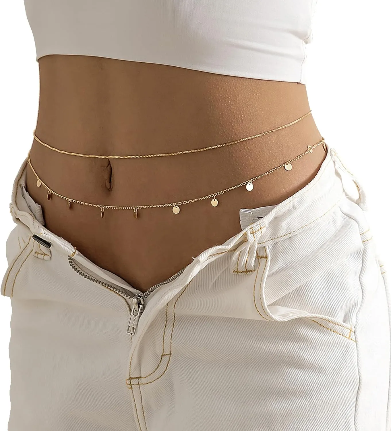 Sexy Bikini Sequin Waist Chain Simple Multi-layer Belly Chains Summer Body Chain Body Accessories Jewelry for Women