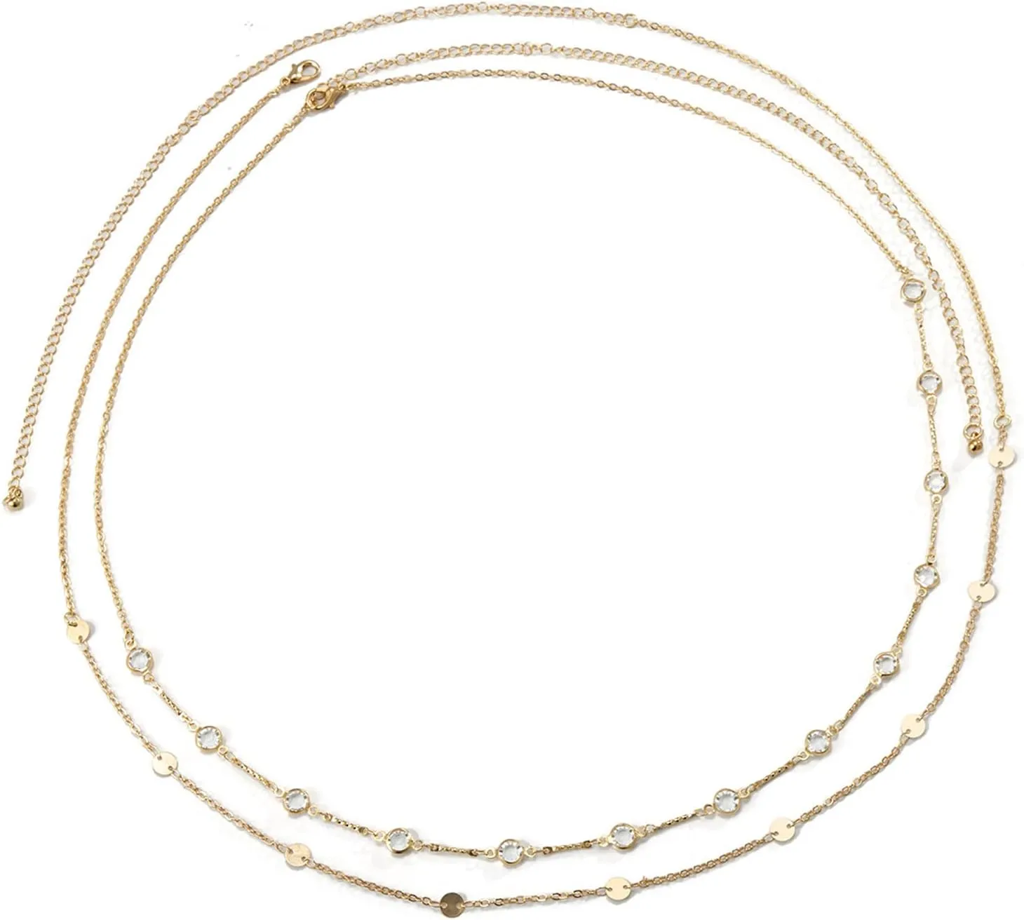 Sexy Multi-Layered Waist Chain Bikini Bead Belly Chain Summer Sequin Waist Chain Beach Crystal Waist Body Chain for Women
