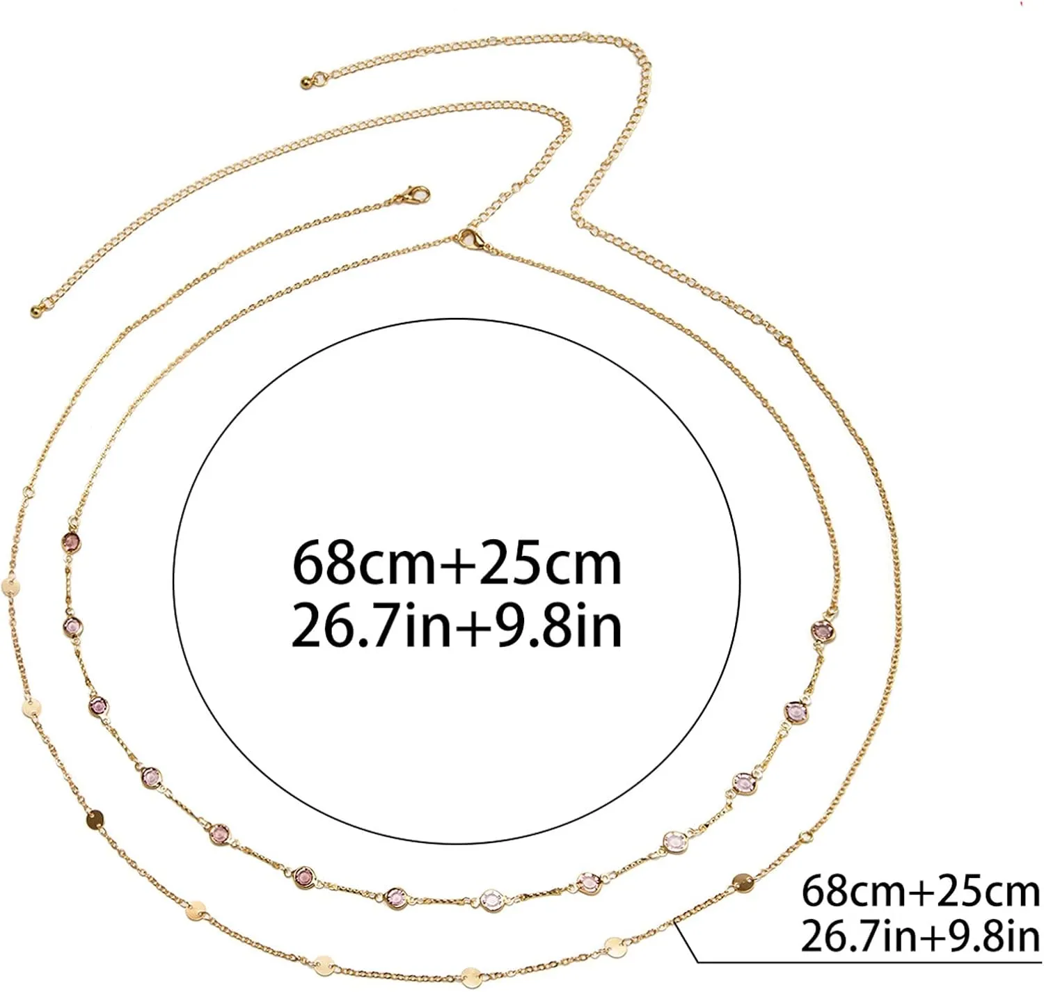 Sexy Multi-Layered Waist Chain Bikini Bead Belly Chain Summer Sequin Waist Chain Beach Crystal Waist Body Chain for Women