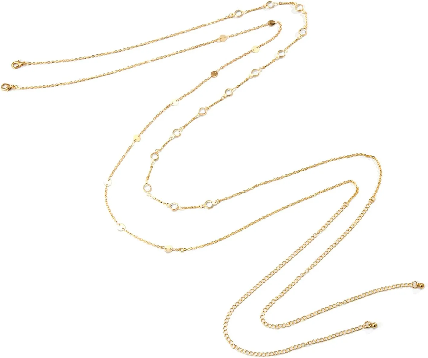 Sexy Multi-Layered Waist Chain Bikini Bead Belly Chain Summer Sequin Waist Chain Beach Crystal Waist Body Chain for Women