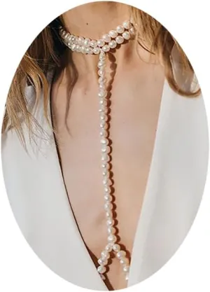 Sexy Summer Beach Pearl Body Chain Jewelry - Trendy Waist Bra Chain Necklace for Women