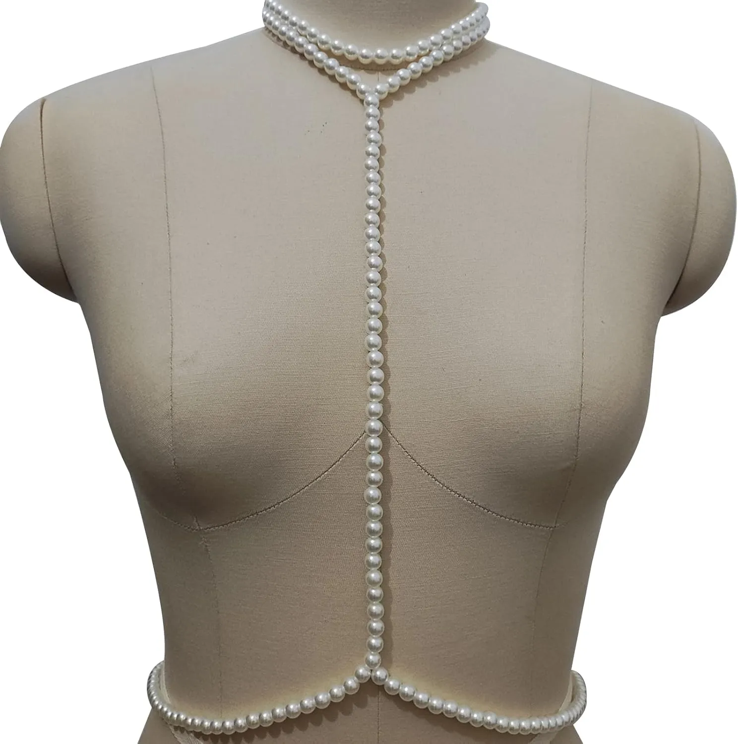 Sexy Summer Beach Pearl Body Chain Jewelry - Trendy Waist Bra Chain Necklace for Women