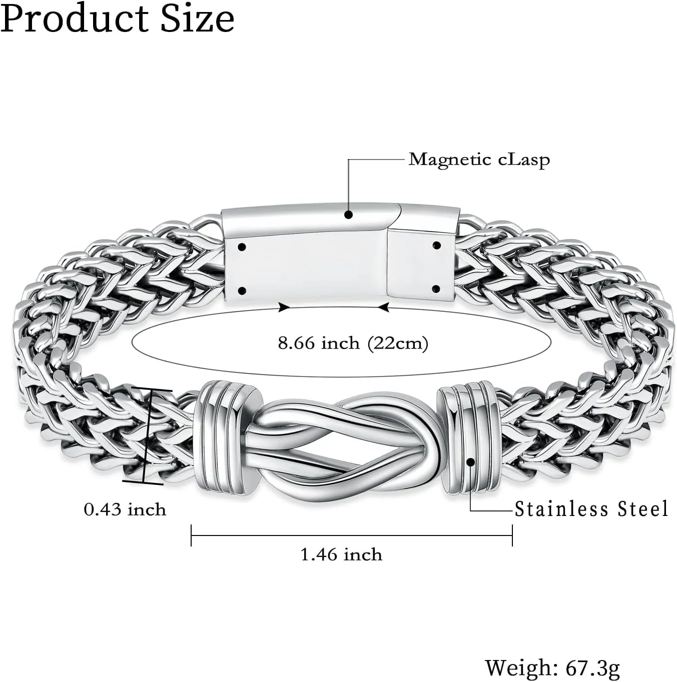 shajwo Cremation Jewelry Infinity Knot Urn Bracelet for Human Ashes for Women Men Memorial Keepsake Link Bracelet