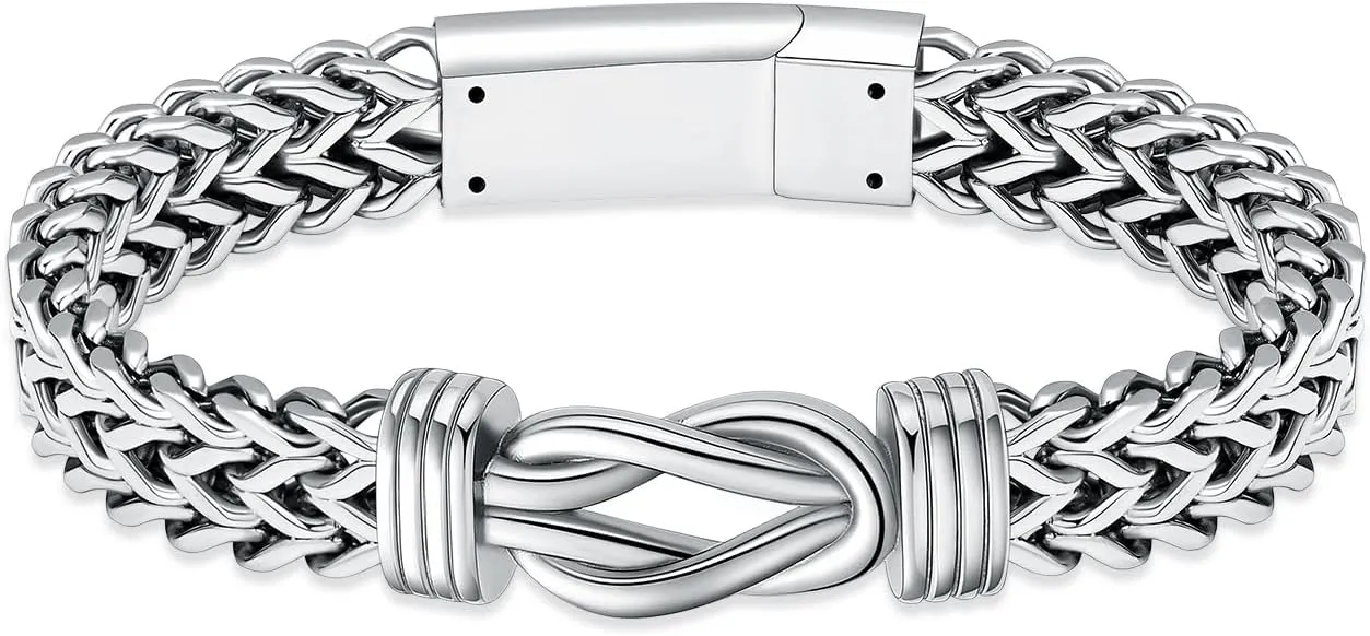 shajwo Cremation Jewelry Infinity Knot Urn Bracelet for Human Ashes for Women Men Memorial Keepsake Link Bracelet