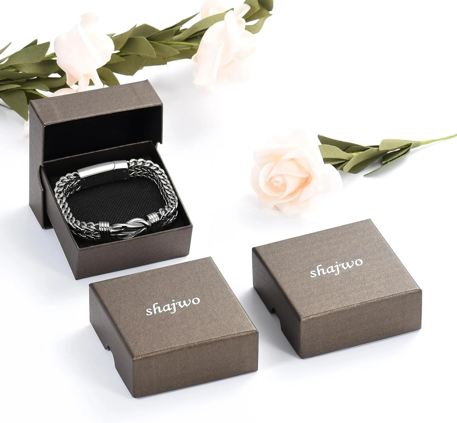 shajwo Cremation Jewelry Infinity Knot Urn Bracelet for Human Ashes for Women Men Memorial Keepsake Link Bracelet