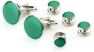 Shamrock Green Tuxedo Cufflinks and Studs
