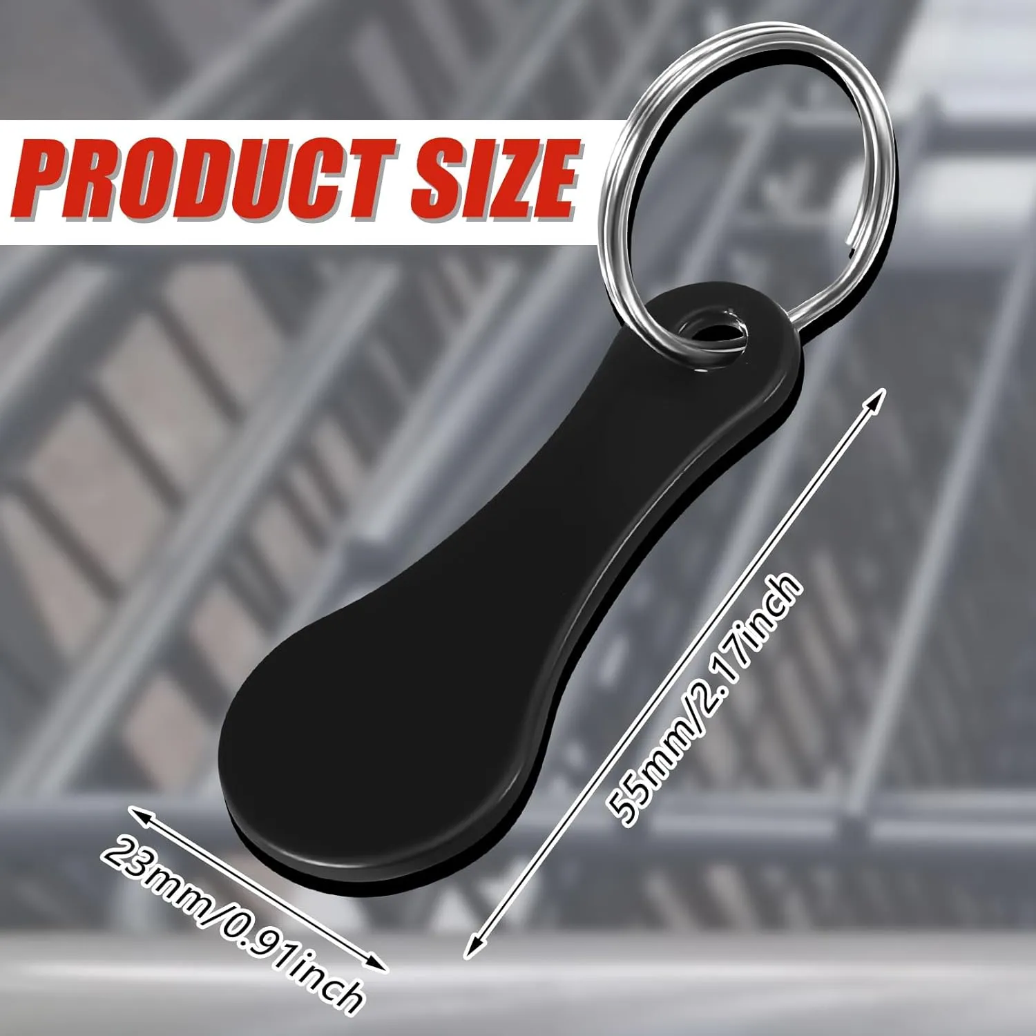 Shimeyao 4 Pcs Portable Aluminum Alloy Key Ring Metal Shopping Cart Trolley Tokens Unisex Gift Keyrings for Men Women