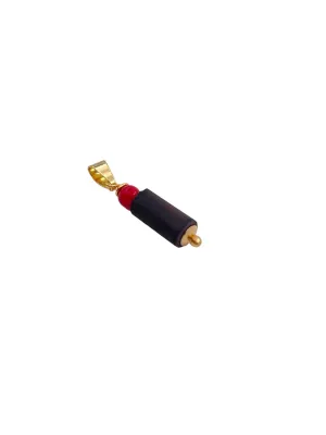 SIFRIMANIA Genuine Azabache Powerful Charm Protective Black Jet Stone Red Coral Pendant Authentic Amazonian Amulet for Chains or Bracelets (Small Size10mm x 5mm)