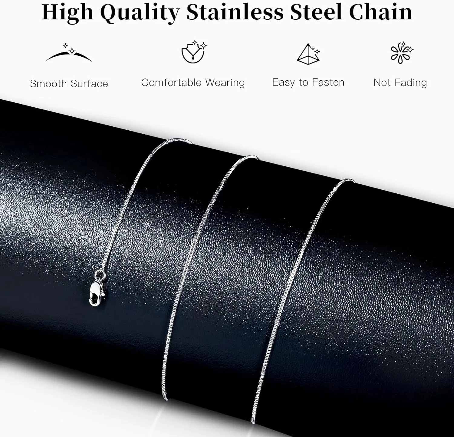 Silver Chain Necklace for Women, Silver Stainless Steel Necklace Chain for Women As a Gift for Your Lover, Family, Elder, Friends and Colleagues Length of 16 18 20 22 24 26 28 30 Inch