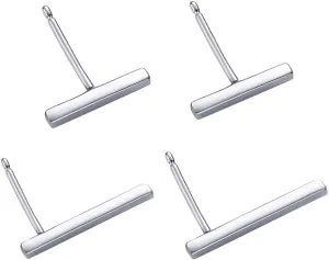 SLUYNZ 925 Sterling Silver Bar Studs Earrings Set for Women Two Pairs of Square Flat Bar Earrings Studs